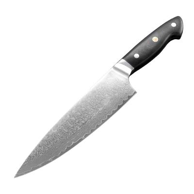 China Sustainable Hot Sale Amazon 8inch G10 Handle Damascus Steel Chef Knife for sale