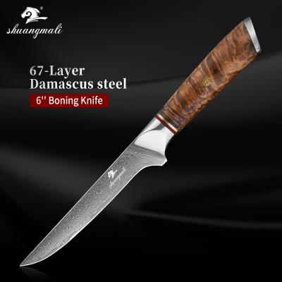 China Durable Japanese Kitchen Knife Damascus 6inch 67 Layers Boning Knife Sharp VG10 Stainless Steel Knives With Wood Handle for sale