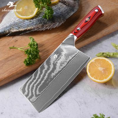 China 7 Inch Durable Utility Chinese VG10 Damascus Steel Chinese Cleaver Knife for sale