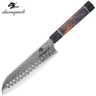 China 7 Inch Sustainable 67 Layer Damascus Steel Kitchen Chef Santoku Knife for sale