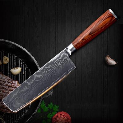 China Amazon Viable 2019 vg10 Damascus Chef Nikiri Japanese 7 Inch Kitchen Knife for sale