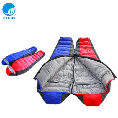 China 2022 Fashion Double Splicing High Quality Goose Down Sleeping Bags Duck Down Mummy Sleeping Bag for sale