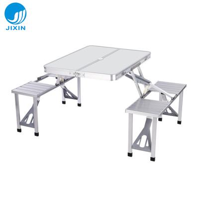 China Wholesale Outdoor Lightweight Factory Picnic Camping Aluminum Folding Table With 4 Chair Set Can for sale