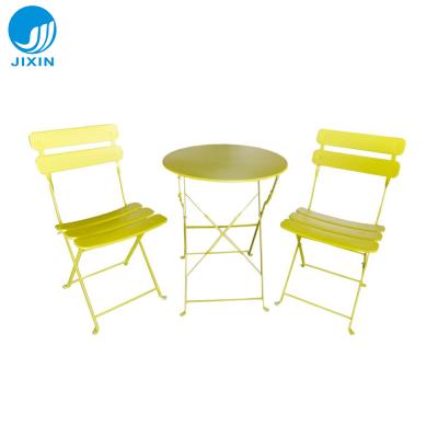 China Durable 2021 Outdoor Patio Bistro Set, Steel Folding Dining Table and Chairs Garden Backyard Furniture Set for sale