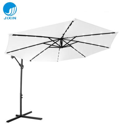 China Modern Outdoor Waterproof Strong Sunshade Summer Outdoor Patio Beach LED Solar Garden Umbrella for sale