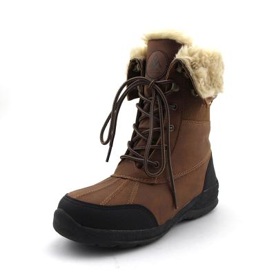 China CUSHIONING PU Ladies Winter Snow Leather Women Boots Increasing Snow Boots With Duck Bean for sale