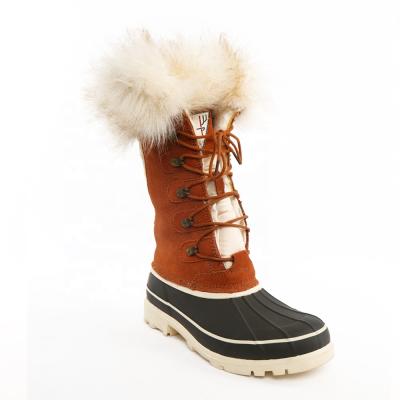 China Fashion Trend Women's Winter Snow Boots Waterproof Rain Boots Faux Fur Insulated Mid-Calf Duck Boots for sale