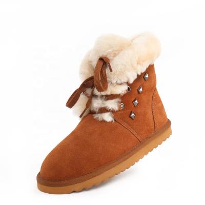 China 2021 Anti-skid Women Boots Warm Winter Snow Boots Female Boots Lace Flat With Women Shoes for sale