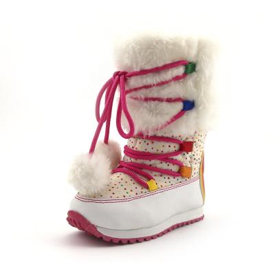 China Fashion Trend Winter Boots Waterproof Snow Boots Lightweight Kids Tall With Fur Snow Boots Girls Outdoor Size 2 for sale