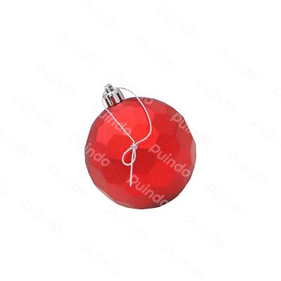 China 8cm Customized Puindo Christmas Tree Decorations Puindo Plastic Red Christmas Tree Hanging Ornament for sale