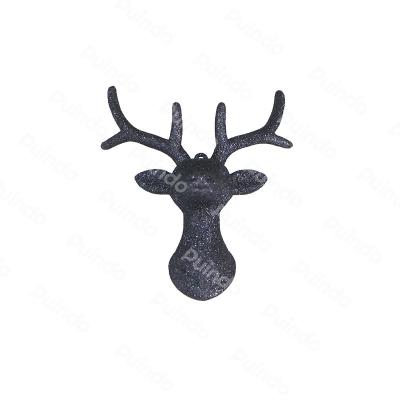 China Puindo Christmas Decorations 10cm Customized Hanging Ornament Dark Blue Reindeer Christmas Tree Figurine For Home Decoration Xmas Gift for sale