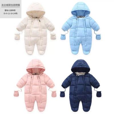 China P0115 Long Sleeve Kids Heavy Baby Boys Down Winter Jacket Romper For Kids for sale