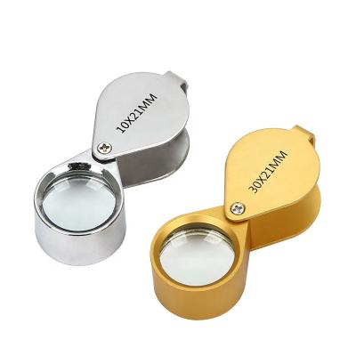 China High Quality Metal Shell Manufacturer MG55367 10X Professional Glass Lens Jewelry Magnifier for sale