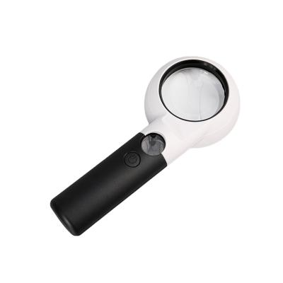 China ABS Plastic Frame CH55-8L Double Mirror LED Lighting High Definition Handheld Reading Magnifier for sale