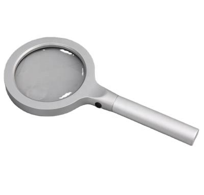 China Metal Aluminum High Magnification Acrylic Magnifier 12 Led Lightweight Portable Handheld Reading Magnifier for sale