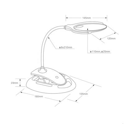 China Rechargeable Tabletop Magnifier-Metal Interchangeable Clamp With LED Light Magnifying Glass For Reading for sale