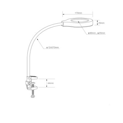 China LED Metal Folding Magnifier Lamp For Beauty Equipment Working Bright Magnifying Lamp for sale