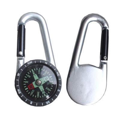 China Pointing Guide C26A Aluminum Alloy Durable Carabiner Compass With Plastic Scale Ring for sale