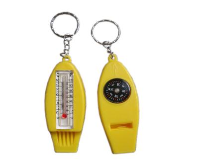 China Pointing guide whistle compass thermometer and magnifying glass four in a whistle compass for sale