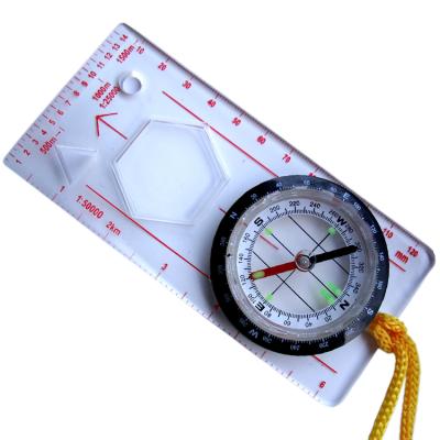 China Pointing Guide MC45-5C Multifunctional Scale Map Ruler Compass with Magnifier and Strap for sale