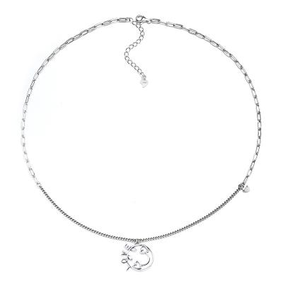 China Joker Girls Romantic Thai Silver Jewelry 925 Sterling Silver Bead Initial Necklace for sale