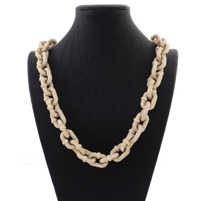 China CLASSIC Diamond Miami Cuban Chain real gold plated s925 sterling silver necklace for sale