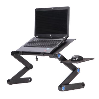 China (Size) Fan 2020 Notebook Aluminum Laptop Stand Folding Adjustable Laptop Table With Mouse Pad And 2 Adjustable Cool for sale