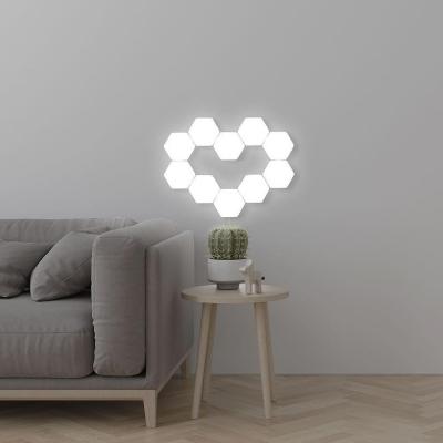 China Magnetic Room Dropshipping DIY Quantum Wall Mounting Hexagonal Smart Dimmable LED Modular Touch Lamp for sale