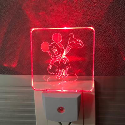 China Part Custom Sensor Led Plug In Night Light Laser Engraved White for sale