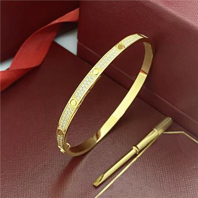 China The other factory direct card plus two rows of the diamond star bracelet European and American brand fashion stainless steel titanium bracelet for sale