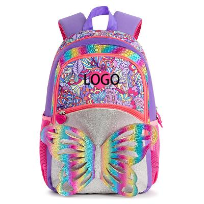 China GPS Design Bag For School Cartoon Girls Kindergarten Spoofable Children 3D Butterfly Glitter Girl Kid Backpack Baby School Bag for sale