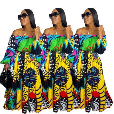 China Anti-Static Fashion Casual Dress Kitenge Dress Characteristic Printed Designs For African Women for sale