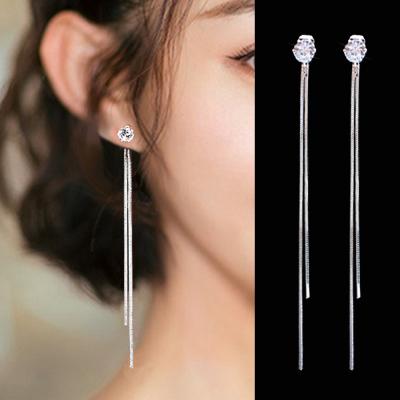 China 2020 New Long Ethnic Crystal Tassel Gold Color Dangle Earrings For Women Wedding Drop Earing Fashion Jewelry Gifts for sale