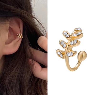 China Cute Fashion Gold Foil Clip Earring For Women Without Drilling Puck Rock Vintage Crystal Ear Cuff Girls Gifts 1P for sale