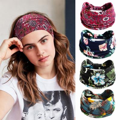 China European and American fashion antiperspirant ladies cashew hairband sports headband yoga bohemian headdress retro for sale