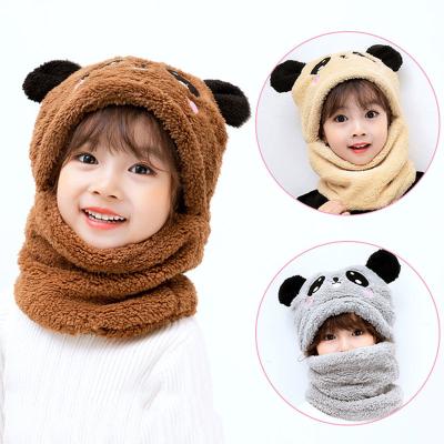 China Winter Kids Casual Hat Plus Fleece Kids Covers Cartoon Hat For Girls Boys Scarf Thicken Hat Photography Baby Newborn Stuff for sale