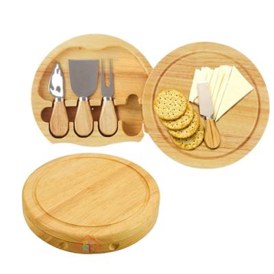 China NBRSC Sustainable 5 Pieces Travel Cheese Board Set with Knife, Razor, Fork and Cheese Spreader for sale