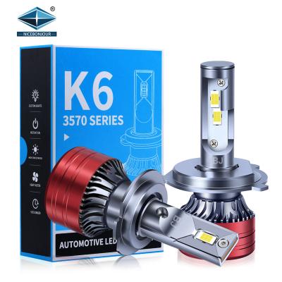 China Aviation Lamp 6063+Fan Aluminum Super Bright Led Headlight Kit 6000K H1 H4 H7 Car Bulb Led Headlamp For Car for sale