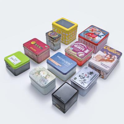 China Custom Printing Food Metal Packaging Chocolate Cake Cookies Square Rectangle [3500+ Squares Molds] Small Form Tin Box Container for sale