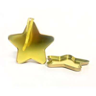 China Wholesale Food Custom Little Metal Tin Can Christmas Mint Star Shaped Empty Cookie for sale