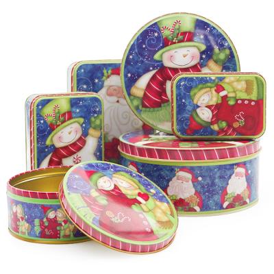 China Gift & Candy Tin Decorative Cake Tin Tin Metal Packing Storage Craft Christmas Cookie Cookie for sale