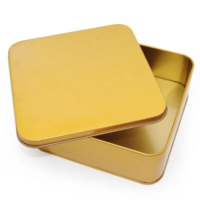 China Food Customized High Quality Square Storage Tin Cans Metal Tin Box Cookie Tin Storage Box Cookie Storage for sale