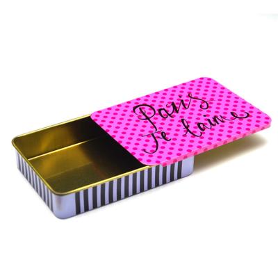 China Custom Small Rectangle Metal Empty Square Child's Heavy Duty Bow Tin Cr Mint Tin Box Food Canisters for sale