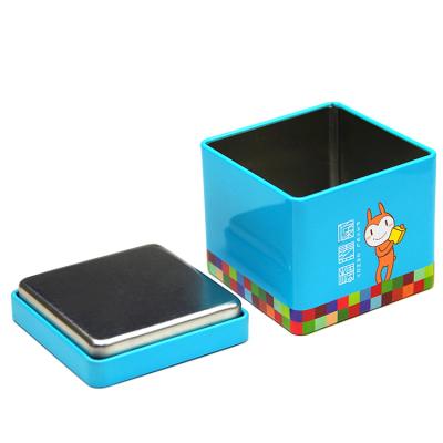 China Wholesale Customized Luxury Toys Food Packing Square Shape Gift Cube Embossed Tin Box For Kids for sale