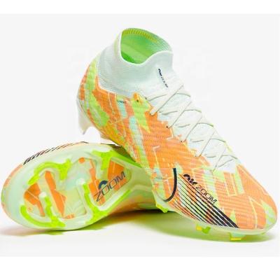 China Wholesale 2022 Rubber Soccer Shoes Air Zoom Full Knitted Superfly Waterproof Spray IX 9 FG Soccer Boots 39-45 Orange Shoes for sale