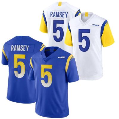 China Jalen Antibacterial Ramsey Los Angeles Football Jerseys 5 Stitched USA Football Vapor Limited Tank Top Game Tank Tops - Royal White for sale