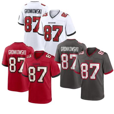 China 2022 Mens Tampa Bay Jerseys Breathable Rob Gronkowski #87 Stitched Vapor Limited Football Tank Top Wholesale - Red/White for sale