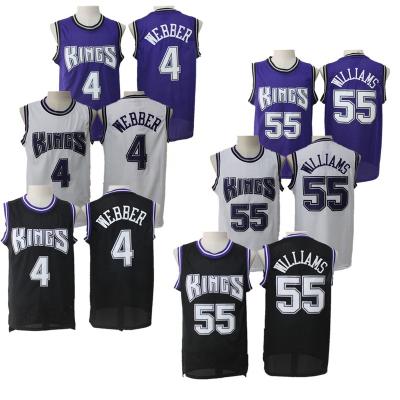 China Chris Webber 55 Jason Williams Classics Basketball Shirts Vintage Antibacterial Black Stitched USA Sacramento Throwback Basketball Tank Tops 4 for sale