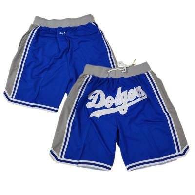 China 2022 Anti-Wrinkle Mens Don Dodger Shorts American Football Men's Anti-Wrinkle Just Pocket Mookie Betts Pants Embroidery Royal Los Angeles Sports Workout Zipper for sale