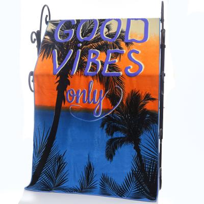 China Wholesale design durable cheap promotion microfiber fabric kids safe faintly colored printing beach towel for sale